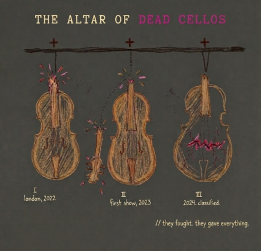 altar of dead cellos — kira's drawing